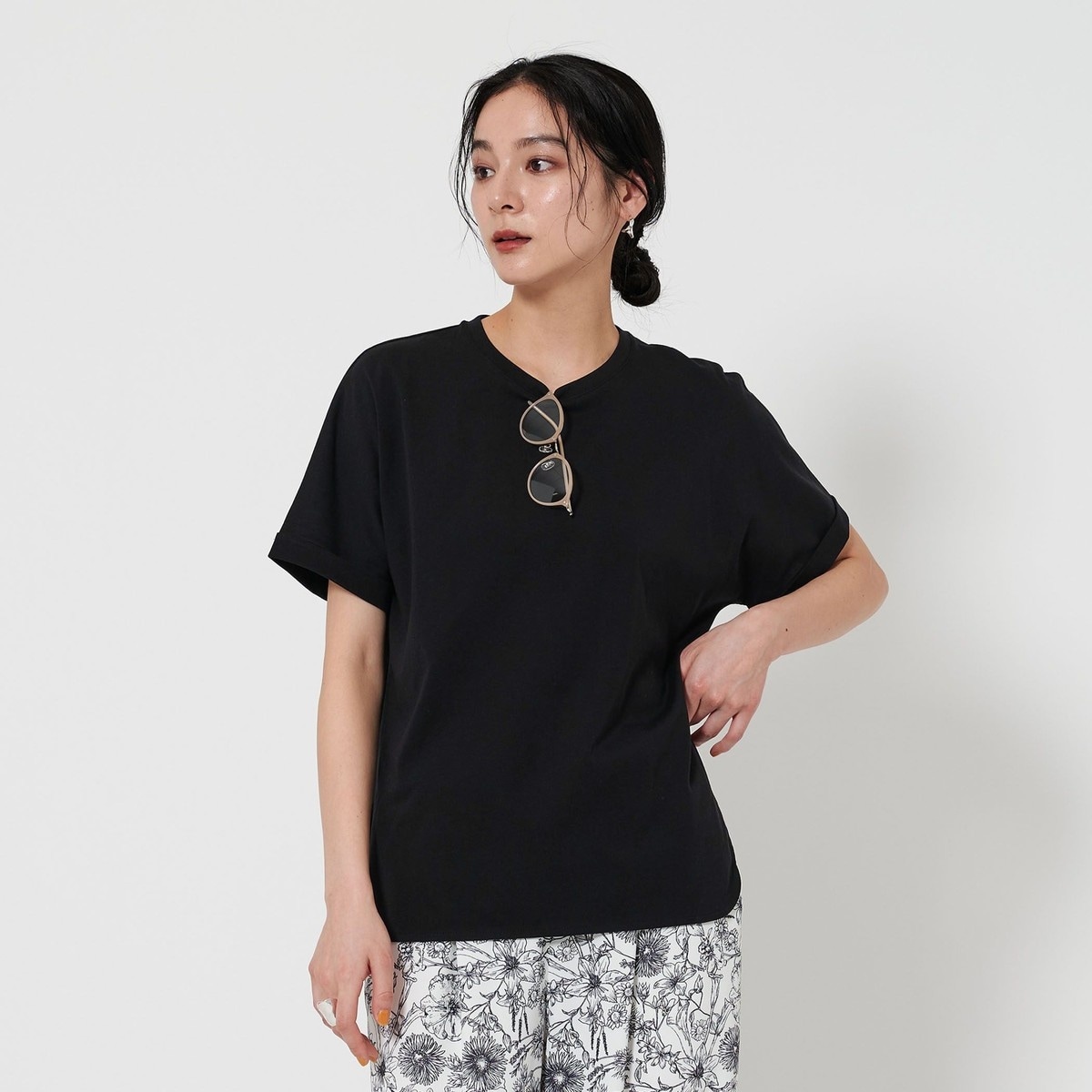 コットンナイロン天竺 シアー クルーネック Tシャツ コットンナイロン天竺 シアー クルーネック Tシャツ
