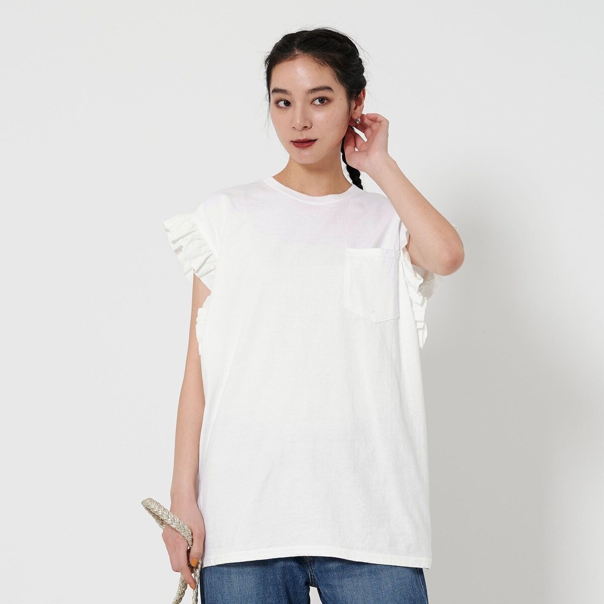 dahl’ia フリルスリーブ Tシャツ　united arrows セール】＜dahl'ia＞フリルスリーブ Tシャツ（Tシャツ