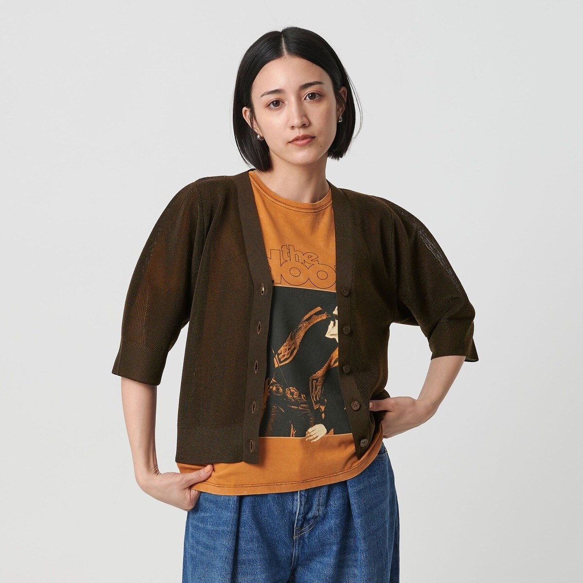 80/2 Mer-Cotton セーターマシーン Vネックカーディガン