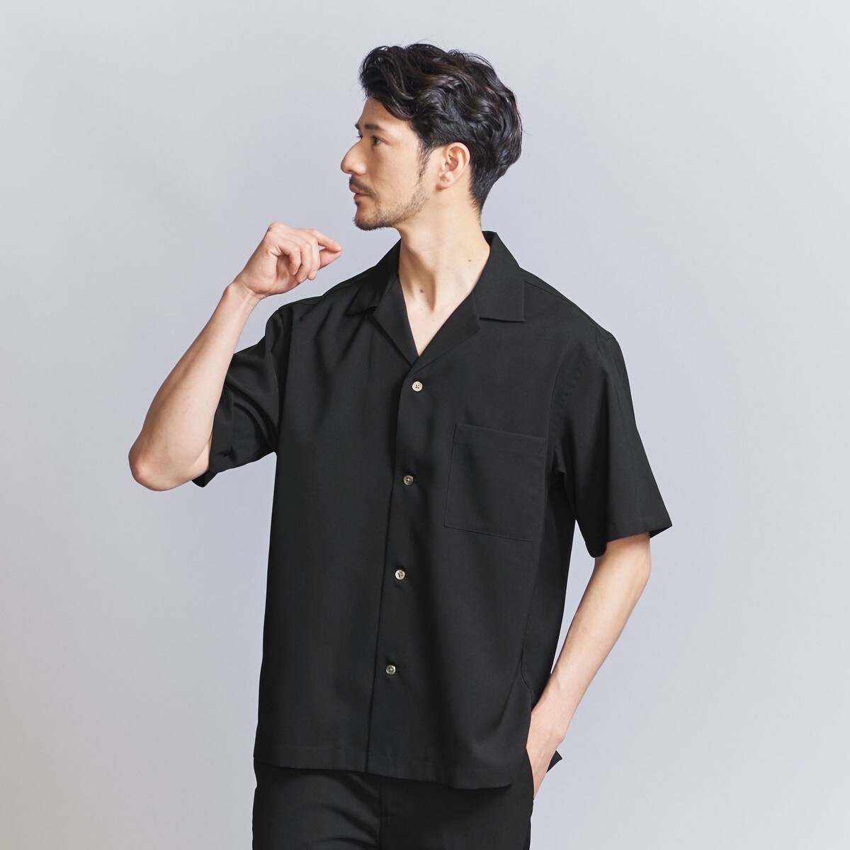 WEB限定 WARDROBE SMART】 Reflax オープンカラー シャツ