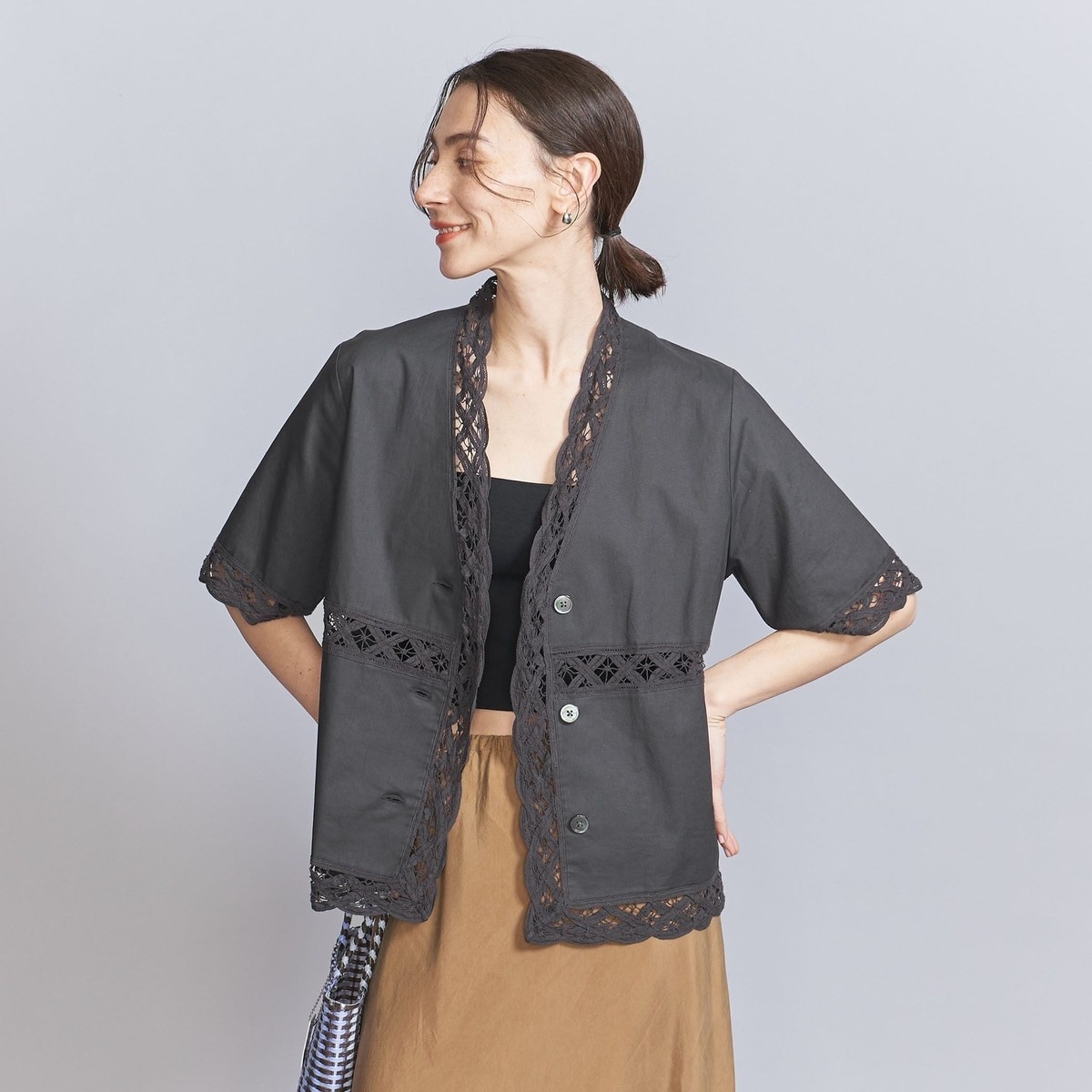 BEAUTY&YOUTH シアージャガード ショートスリーブ ブラウス BEAUTY&YOUTH UNITED ARROWS｜シアージャガード ショート