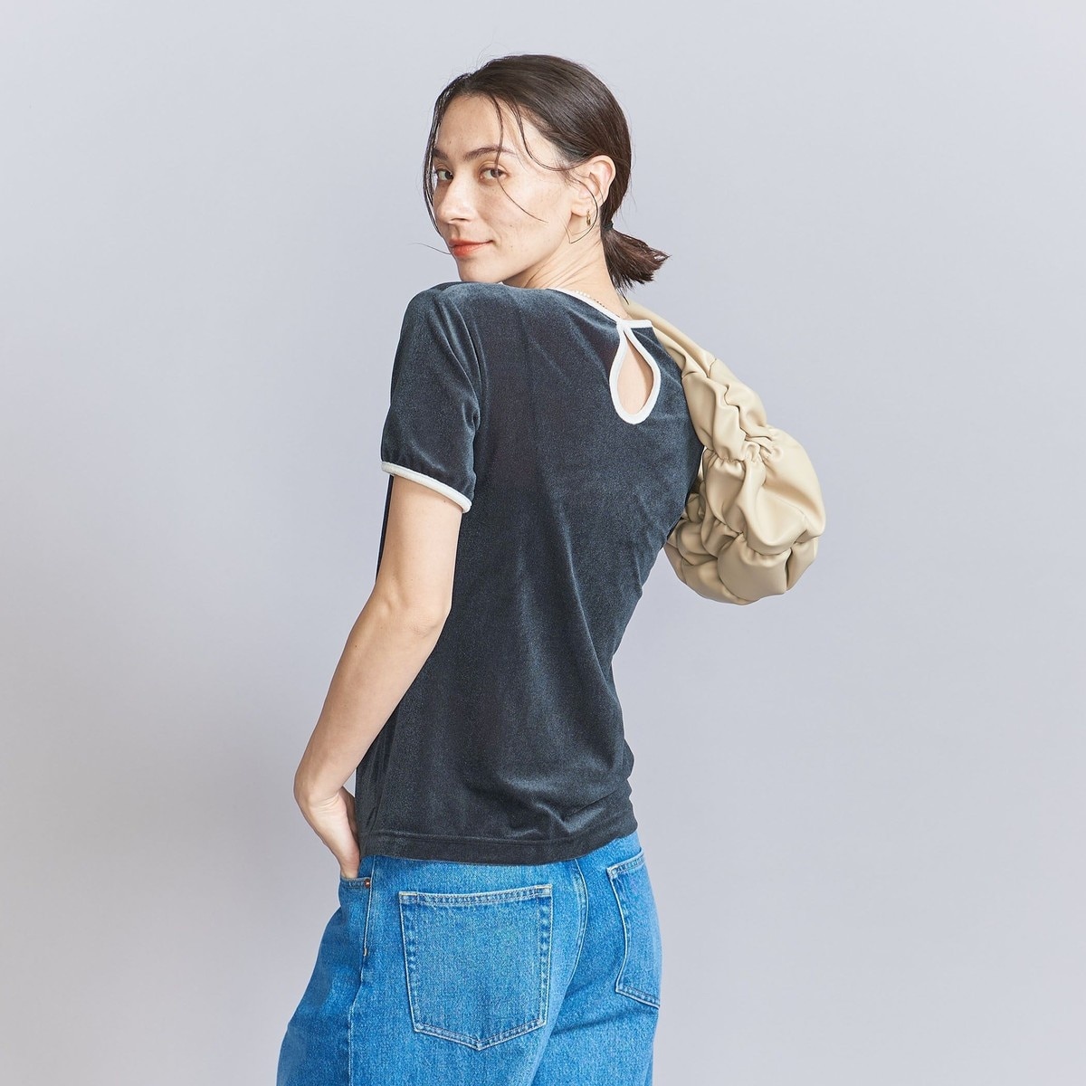 tシャツ シアーベロア リンガー Tシャツ レディース シアーベロア リンガー Tシャツ（Tシャツ/カットソー