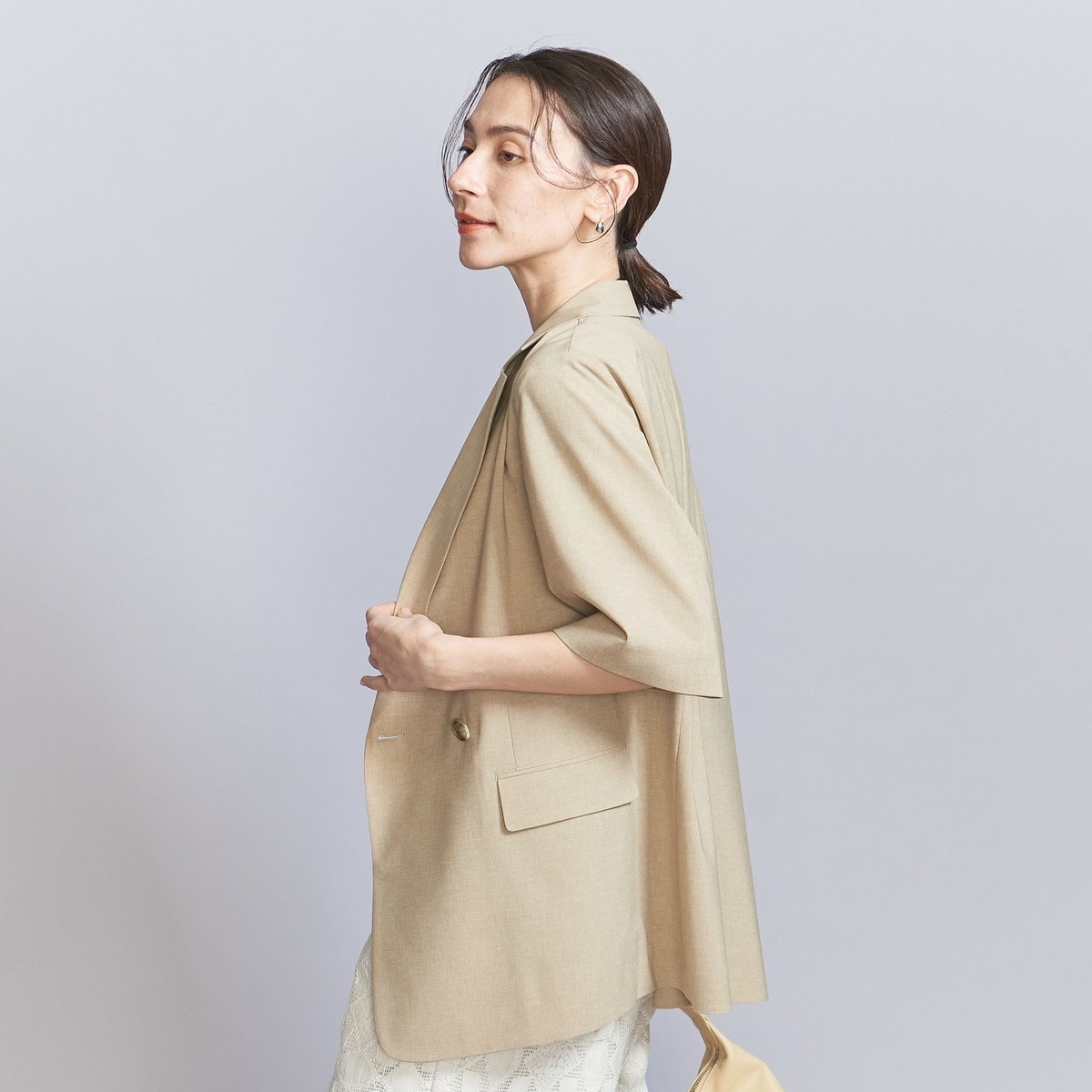 極美品 ビューティーアンドユース ハーフスリーブジャケット 洗える 25SS ハーフスリーブ ジャケット | ビューティー＆ユース