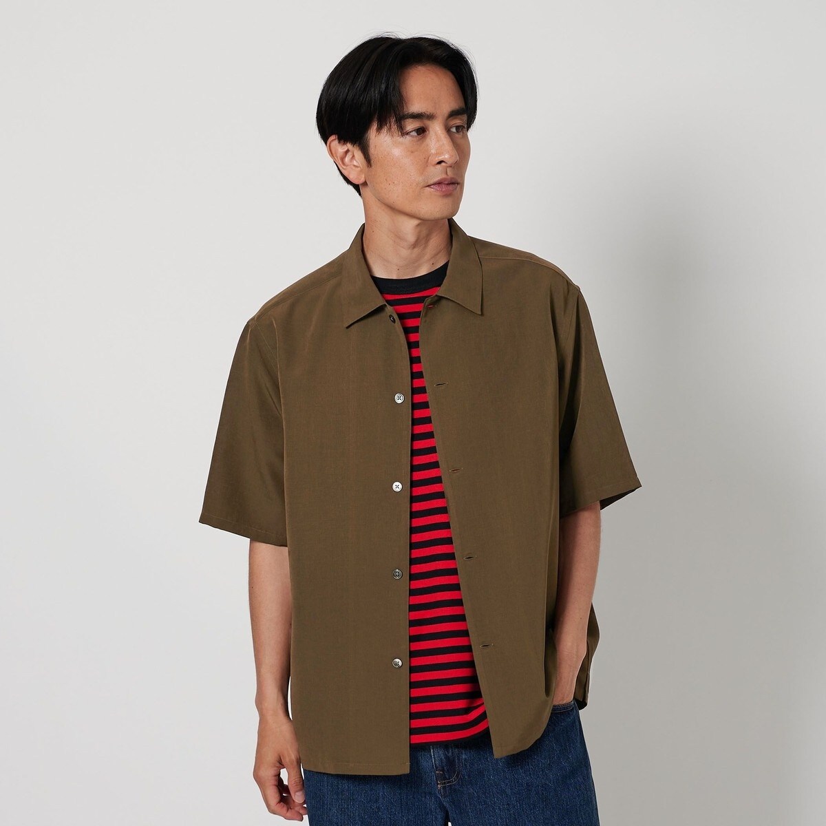 ★値下げ★【BEAUTY & YOUTH】シルキータッチ キャンプカラー シャツ シルキータッチ キャンプカラー フォルム シャツ | ビューティー