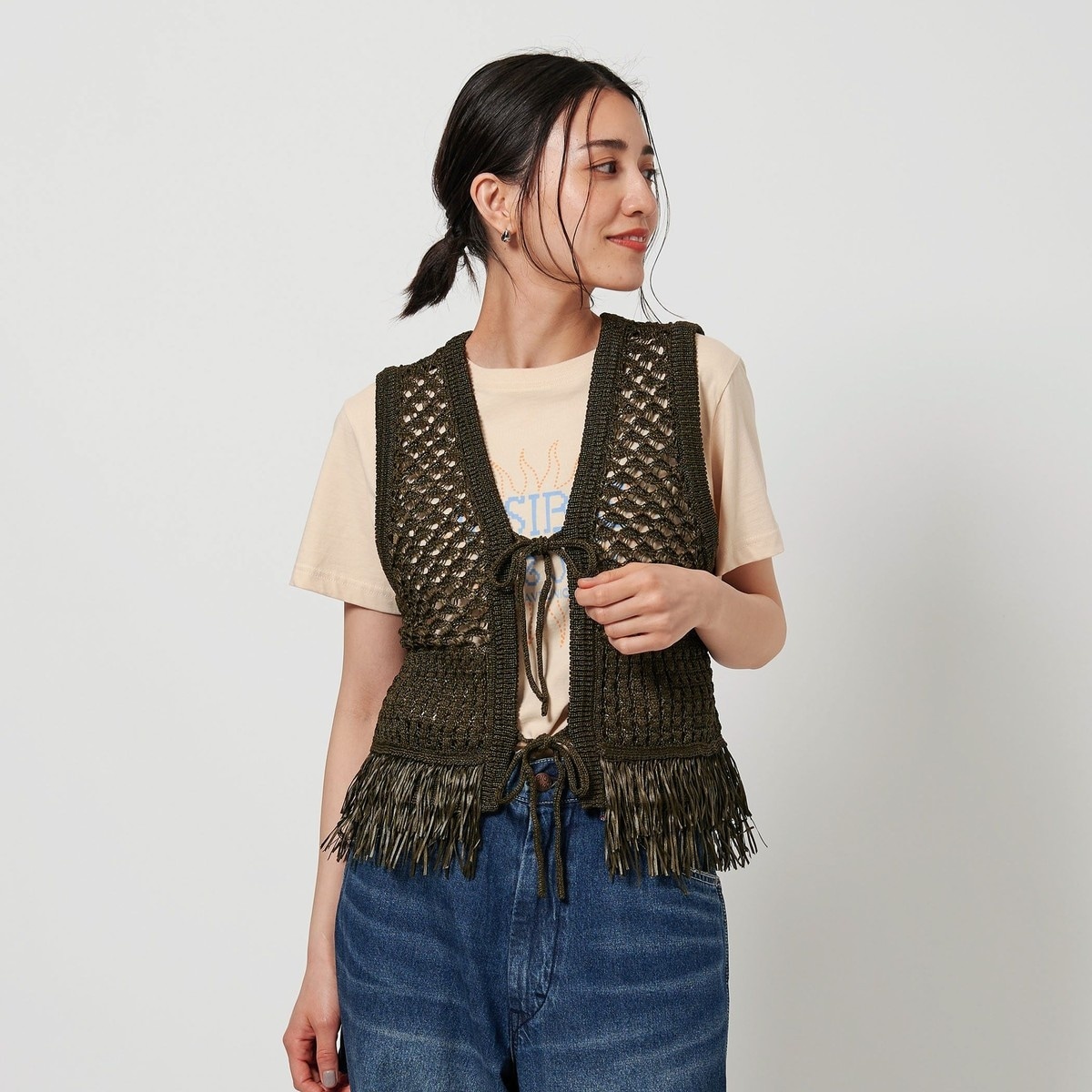 希少☆未使用☆4.1万☆H BEAUTY&YOUTH トロピカルベストジレ黒M