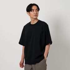 ロールアップ ドルマン クルーネック Tシャツ
