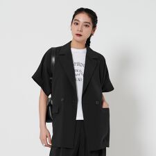 【WEB限定 Wardrobe DAILY MINIMAL】ハーフスリーブ ドルマンジャケット -ウ