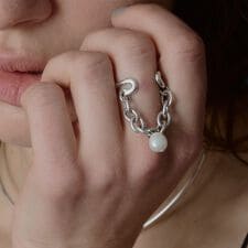 ＜loni＞Ivy pearl chain リング-2WAY-