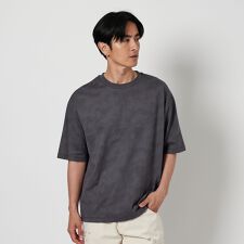 アブストラクト プリント クルーネック Tシャツ