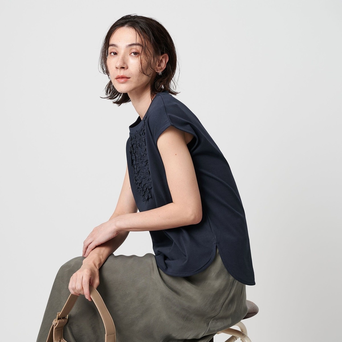 UNITED ARROWS ネイビーフリルノースリーブベスト BEAUTY&YOUTH UNITED ARROWS - 【NAVY】【FREE】スウェット