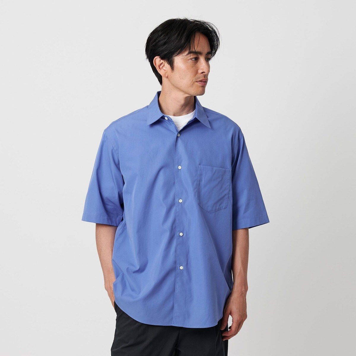 ポリエステルウール ローンチェックシャツ