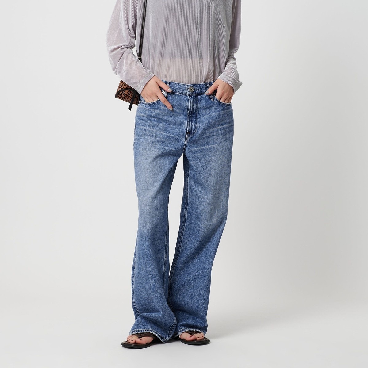 ベルテッド プリーテッド ワイドレッグ デニム パンツ | ポロ ラルフ