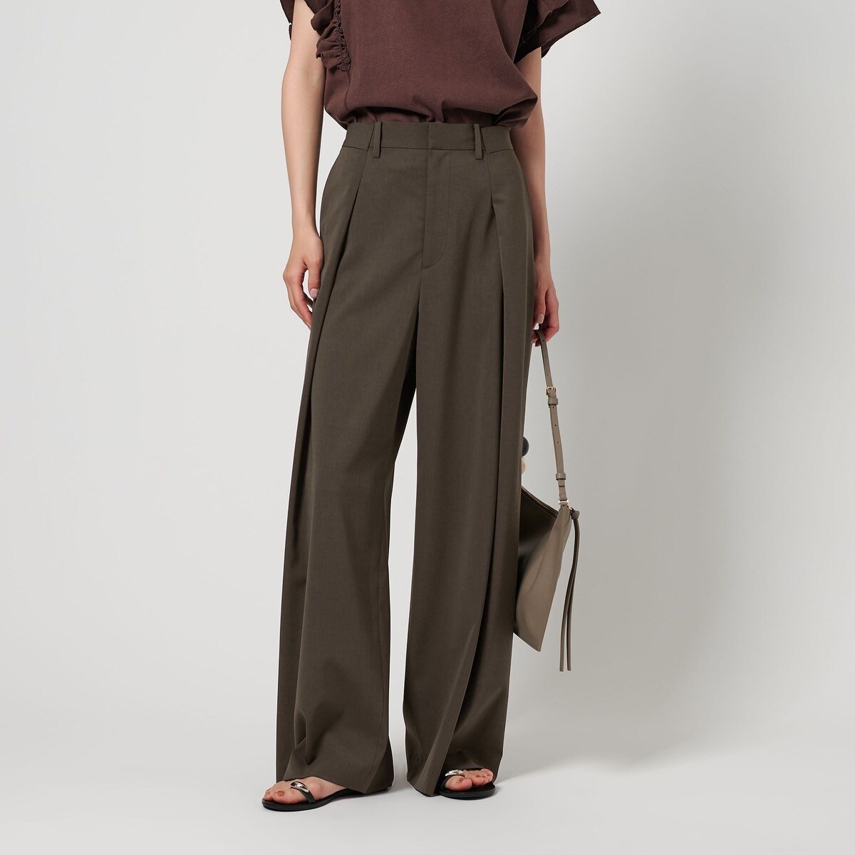 ポリエステルブレンド バックゴム タックワイドパンツ XS 1600025S1833_l1_a065.jpg