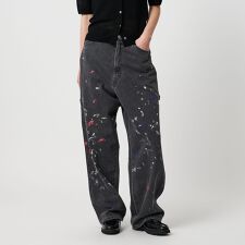 コットンペイントデニムパンツ