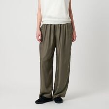 タックギャザー ワイドパンツ -ウォッシャブル-