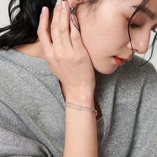＜PHILIPPE AUDIBERT＞Garnet double ブレスレット/シルバーカラー