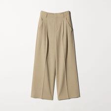 ポリエステルブレンド ２タック タブワイドパンツ
