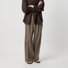 ポリエステルブレンド ２タック タブワイドパンツ