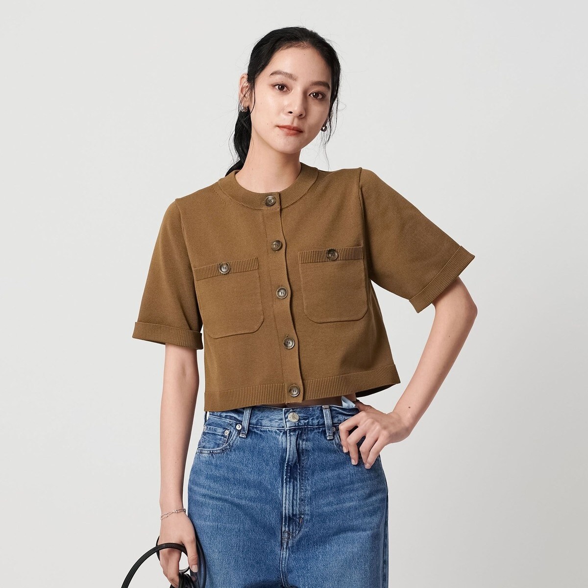UNITED ARROWS コットン ショートフロントジップパーカ コットン ショートフロントジップパーカ（パーカー