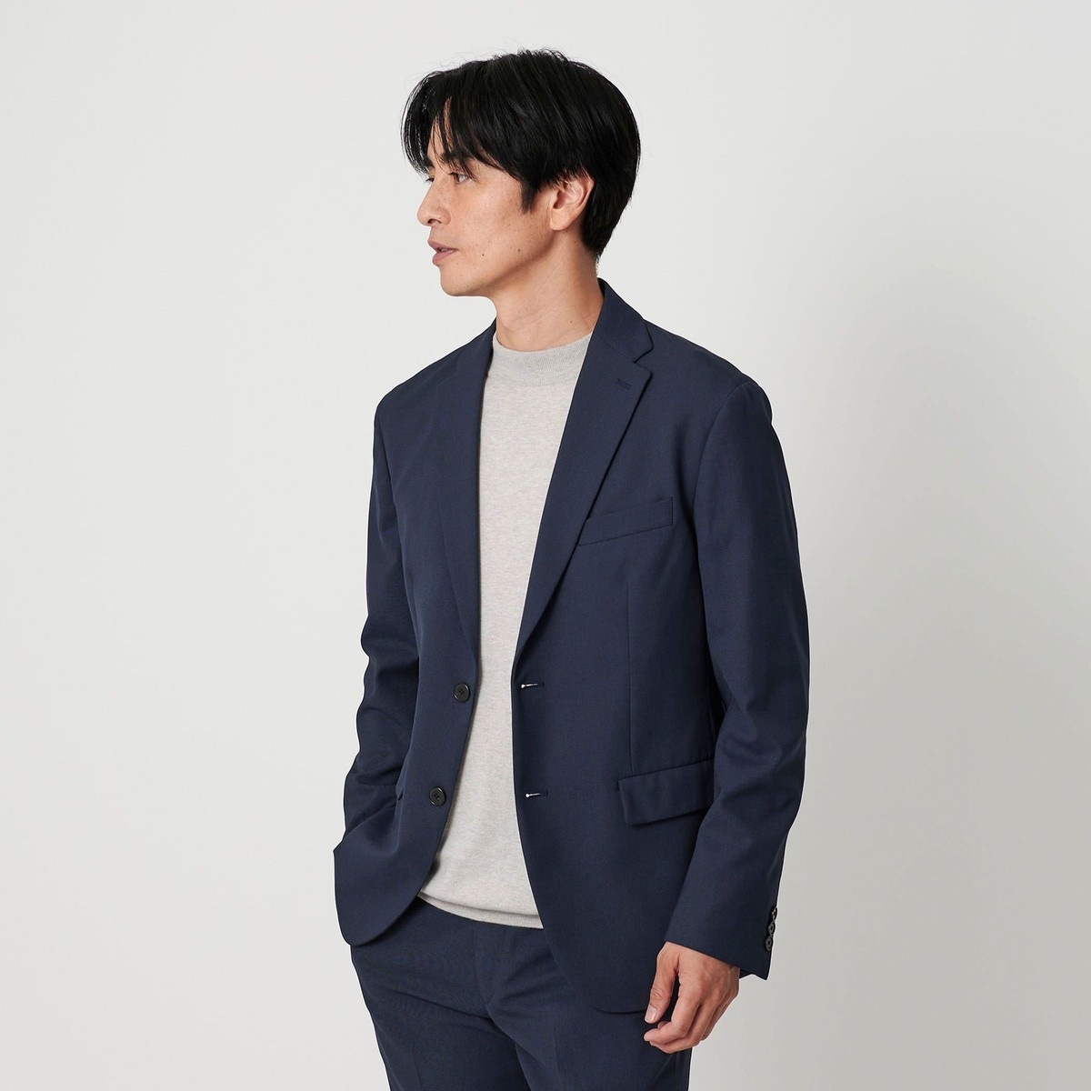 メランジポリエステル2ボタンジャケットセットアップ　BEAUTY＆YOUTH メランジ ポリエステル 2ボタン ジャケット【セットアップ対応