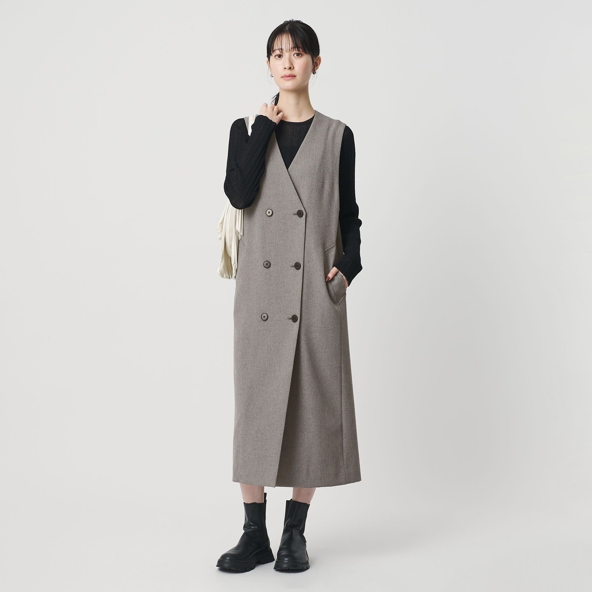 ポリエステルブレンド ジレ&ジャンパースカート 2WAY | ビューティー