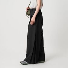 ポリエステル プリーツワイドパンツ
