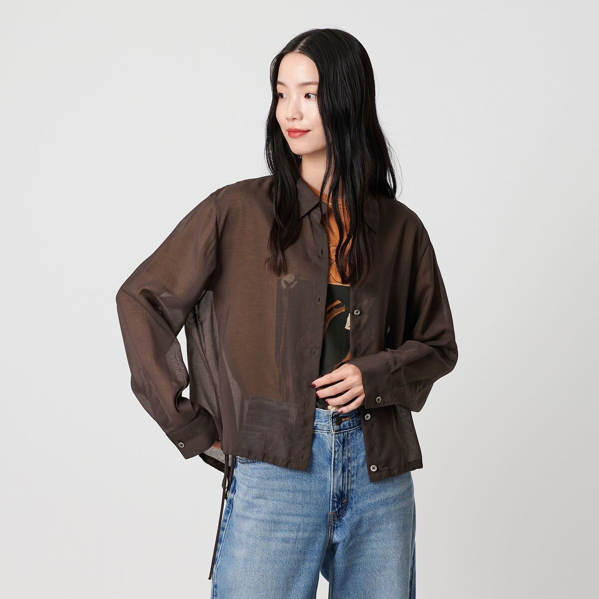 ポリエステルオーガンジー シャツ ポリエステル オーガンジー シャツ ―ウォッシャブル―