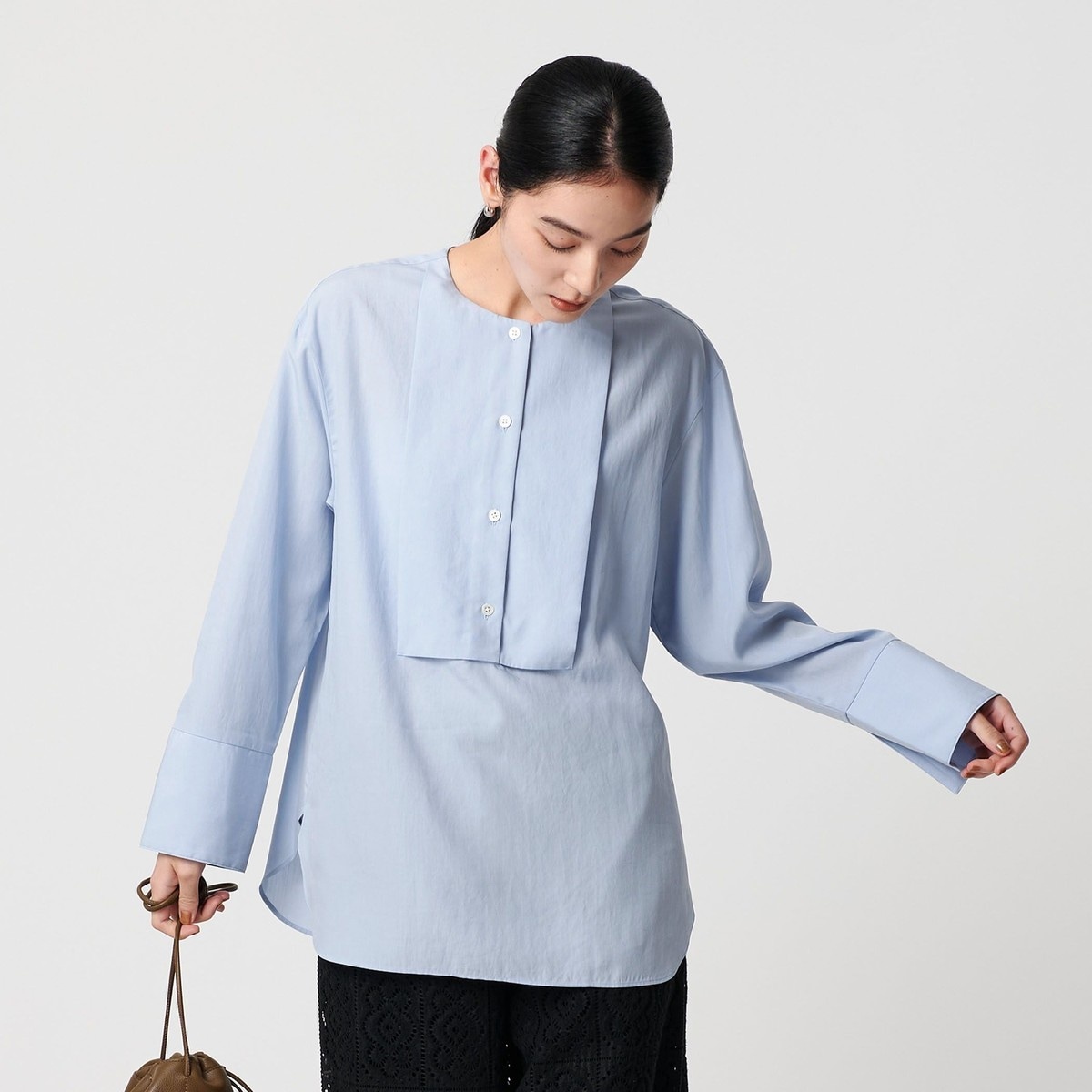 UNITED ARROWS コットンナイロン　パフスリーブブラウス 新品未使用】ユナイテッドアローズ コットンナイロン