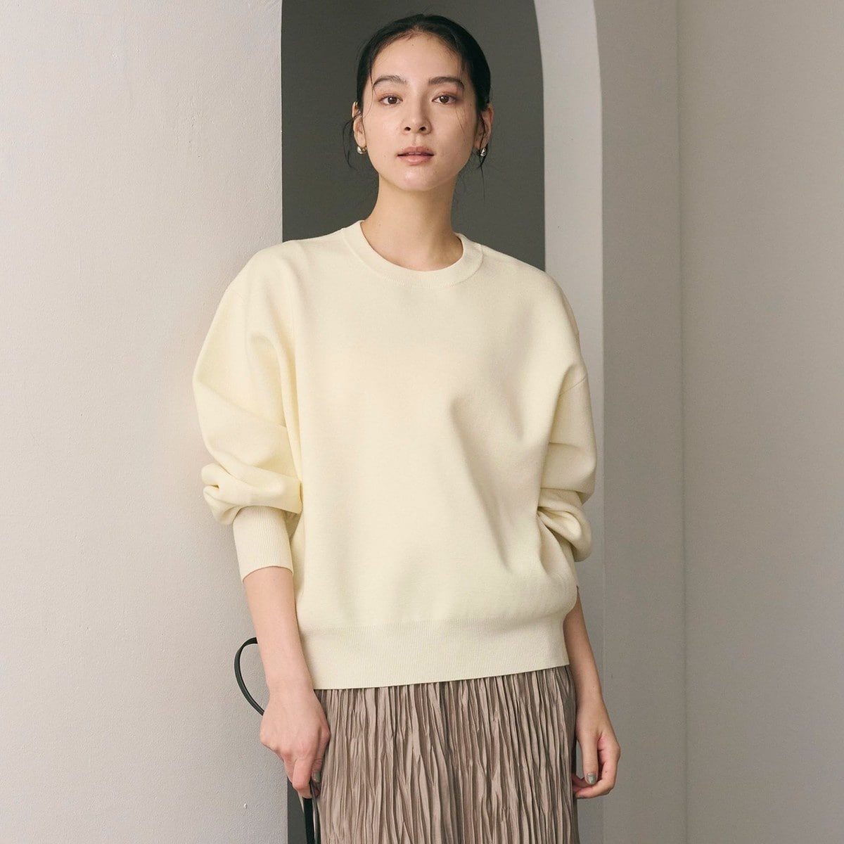 BEAUTY&amp;YOUTH UNITED ARROWS - ブークレニット ボリュームスリーブプルオーバー　ニット WEB限定】ブークレニット ボリュームスリーブプルオーバー