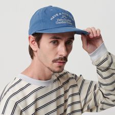 ＜HELLO SUNRISE＞タイポグラフィ アーチ ロゴ 6パネル キャップ