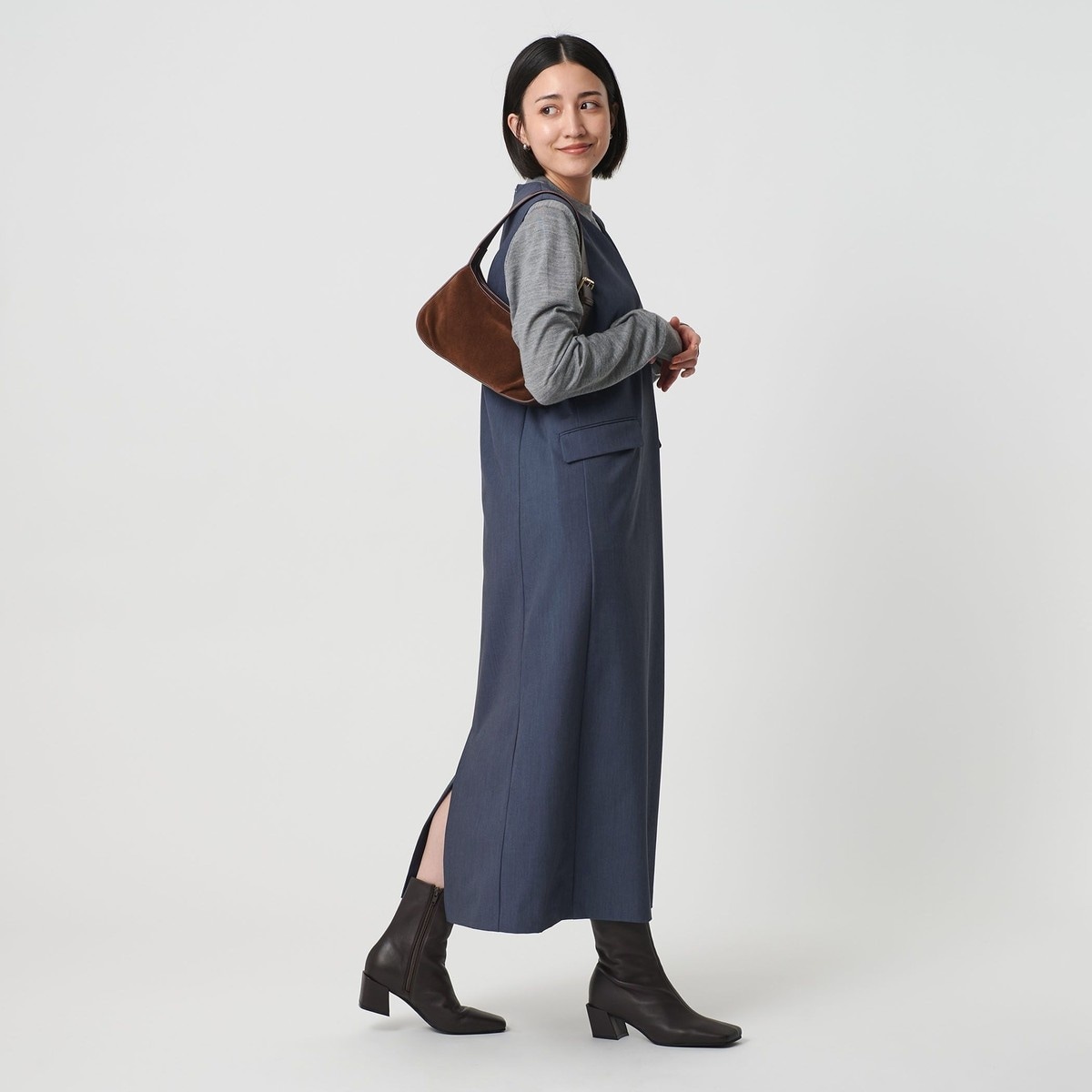 ADAM ET ROPE' FEMME ベアレイヤードワンピース アダムエロペ ADAM ET