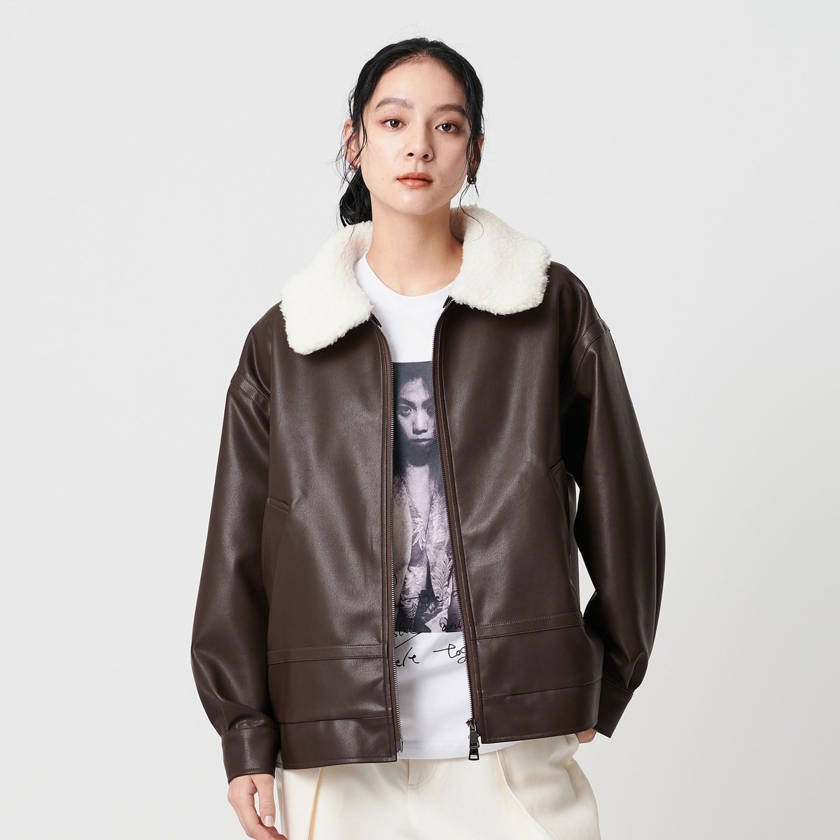 洗える】フォギーシアーVカラーショートブルゾン | ノーブル