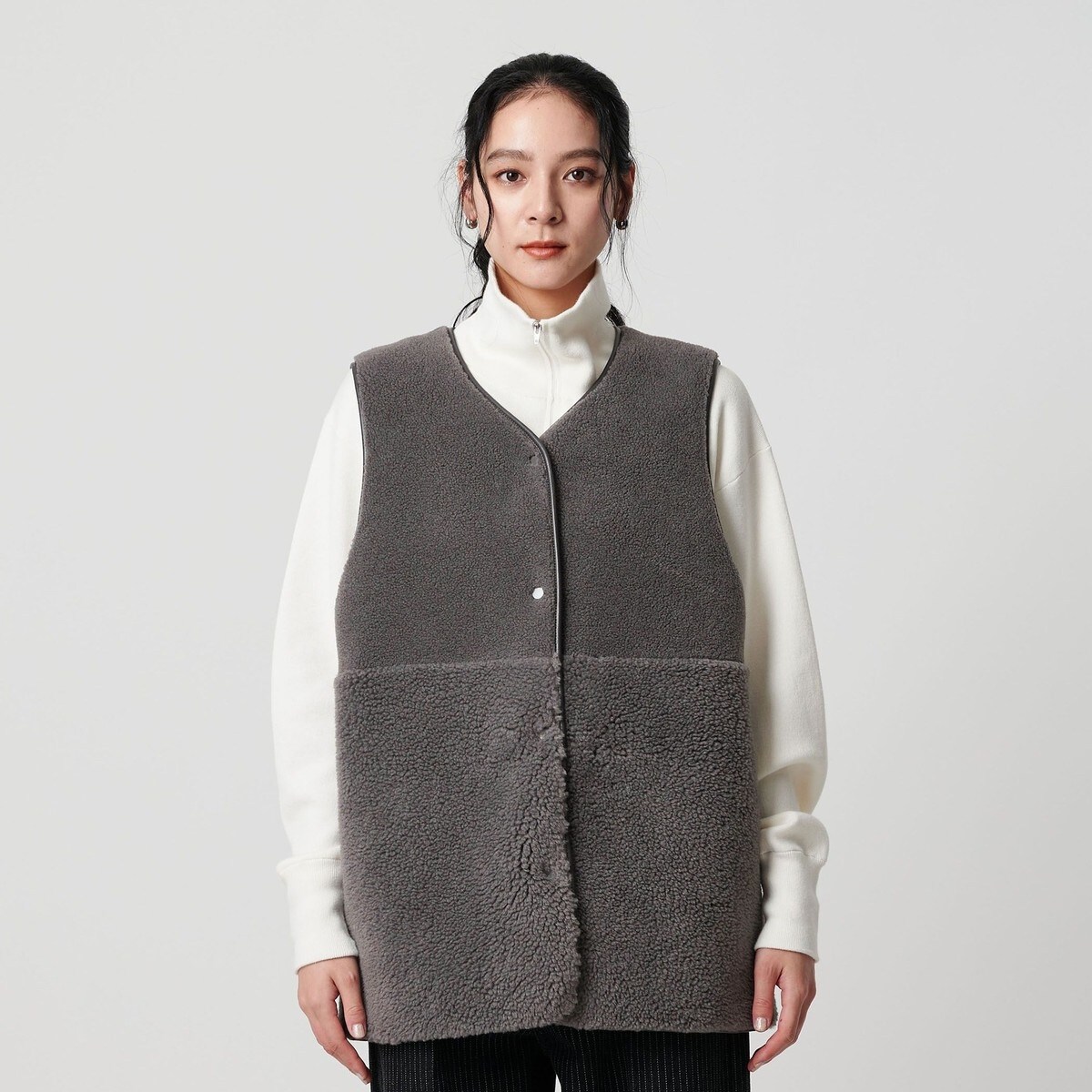 WEB限定】ボア×フェイクムートン リバーシブルベスト | ビューティー