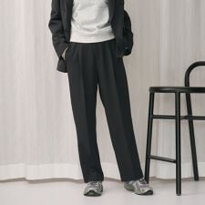 ポリエステルブレンド バックゴムストレートパンツ