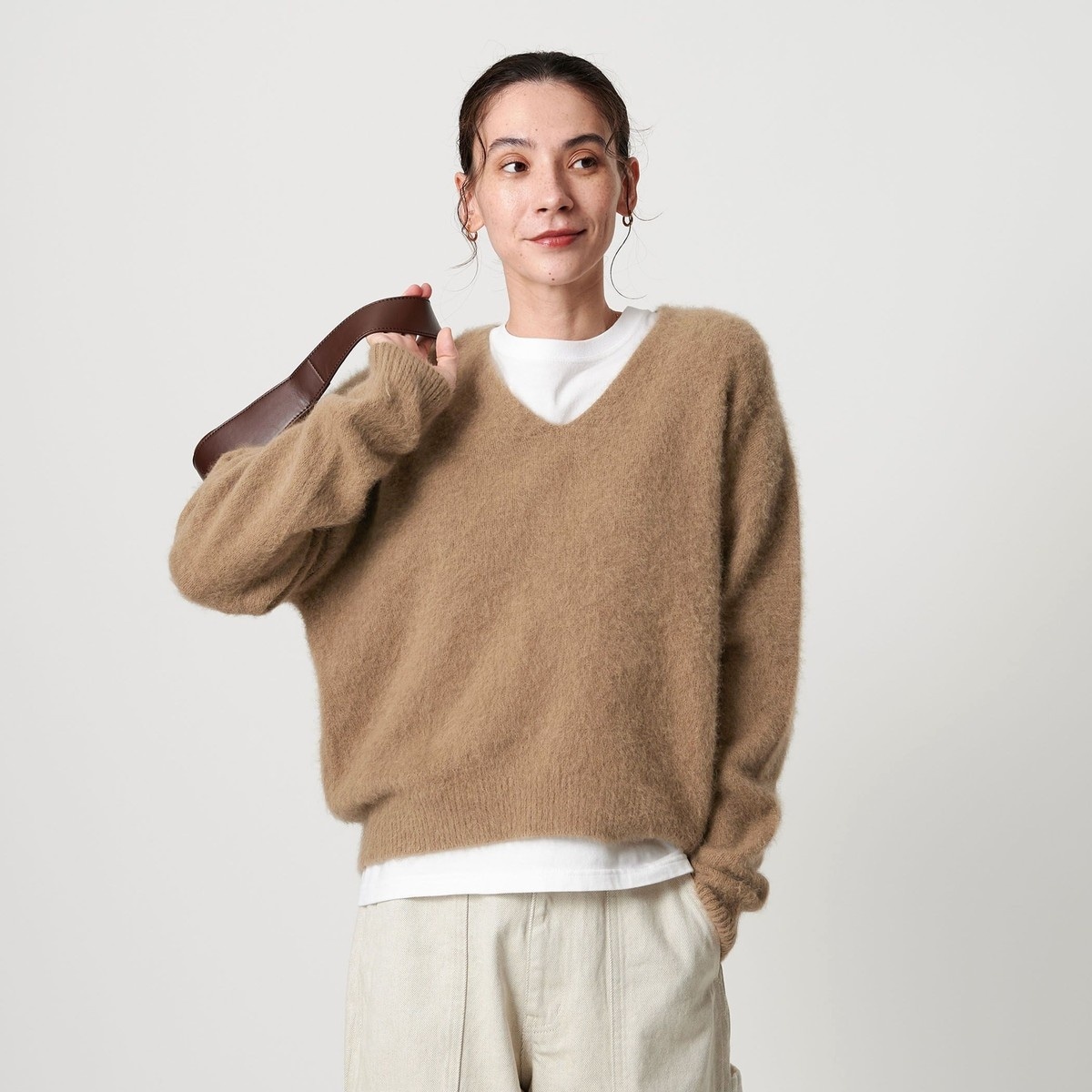 カシミヤ クルーネック ショートスリーブニット | ビューティー