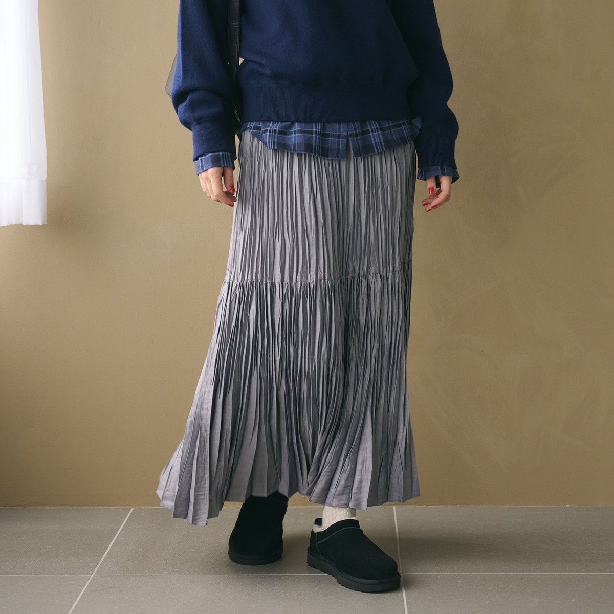 ベロアプリーツ タイトスカート ウォッシャブル | ビューティー