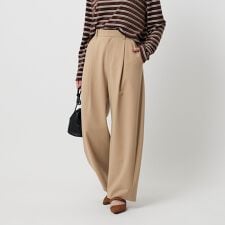 ポリエステルブレンド カーブパンツ