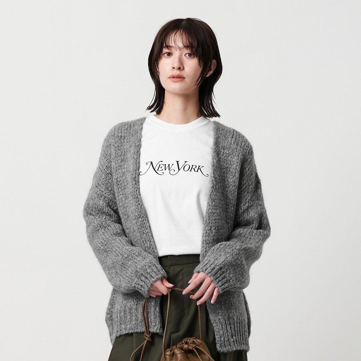 【別注】TRICOTS JEAN MARC ミドルゲージ ノーボタンカーディガン 別注】＜TRICOTS JEAN MARC＞ミドルゲージ ノーボタンカーディガン