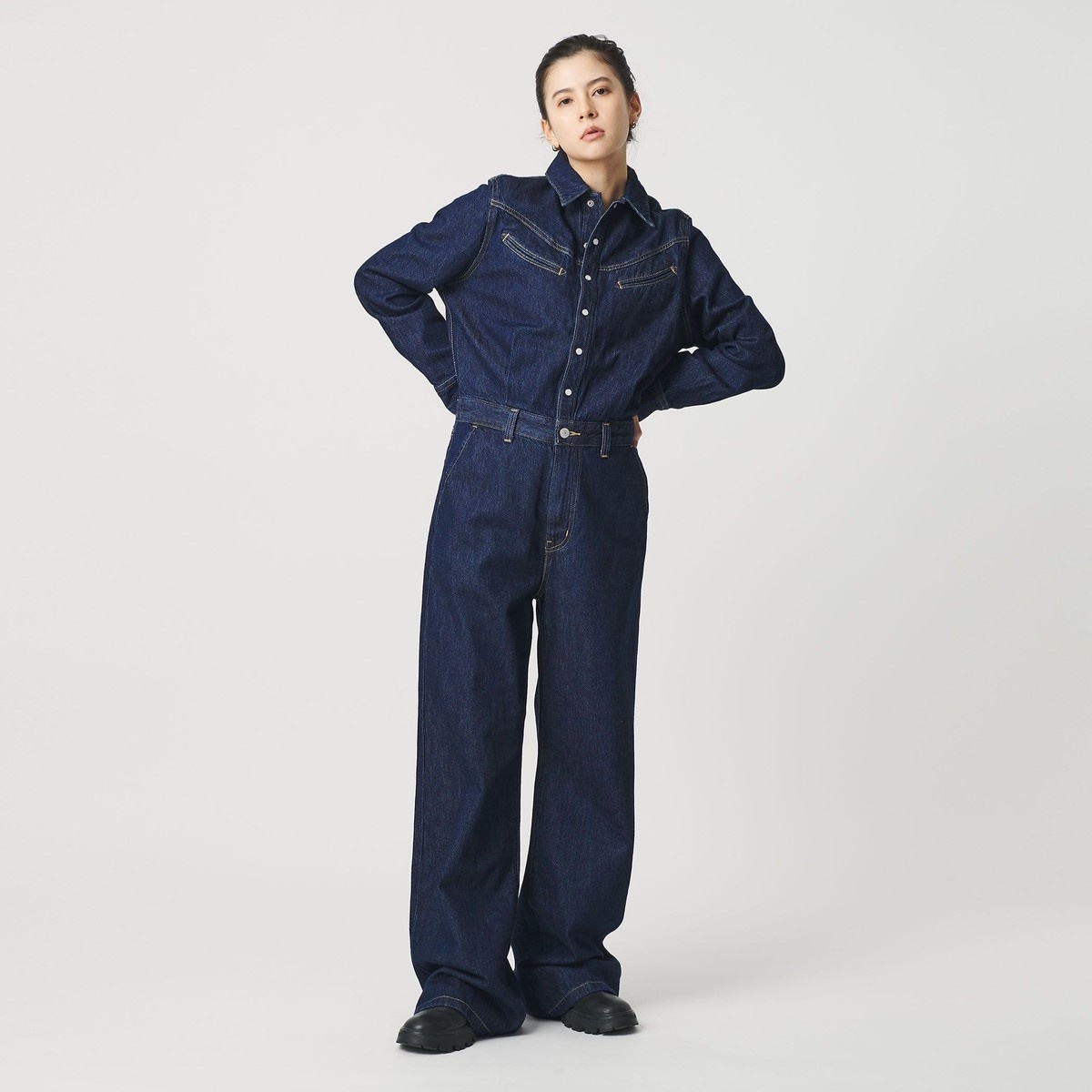 【IENA】バッククロスオールインワン バッククロスオールインワン（つなぎ／オールインワン）｜IENA