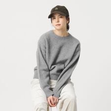 フォックスカシミヤブレンド クルーネックニットプルオーバー