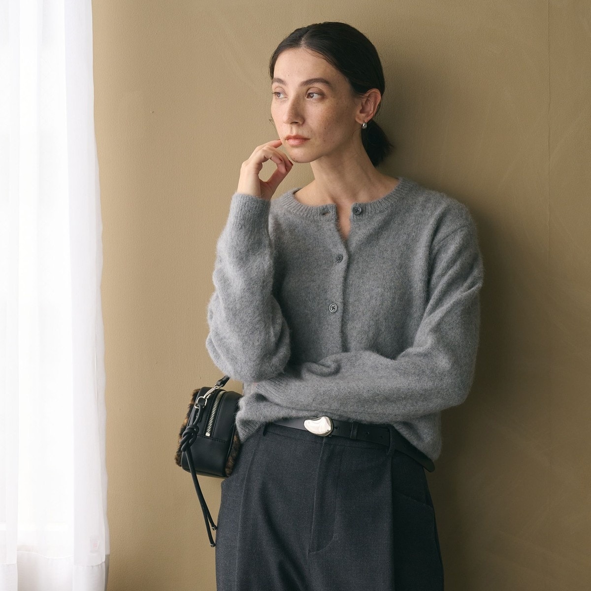 ユナイテッドアローズ アルパカ混 シャギージャケット カーディガン