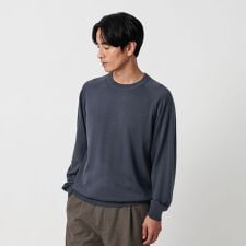 SUPER130 ウール クルーネック ニット ウォッシャブル