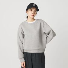 ビューティー＆ユース ユナイテッドアローズ(BEAUTY&YOUTH)のポリエステルコットンブレンド ラメダンボール プルオーバー/ミディアムグレー