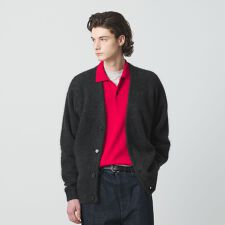 シャギー モヘヤ Vネック カーディガン