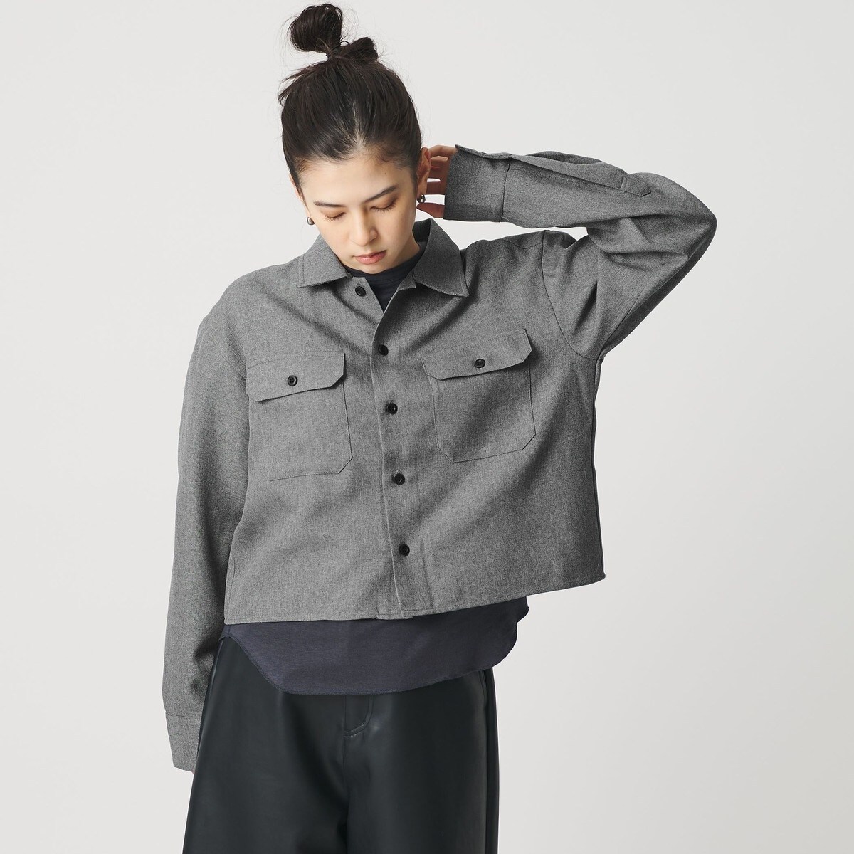 ポリエステルオーガンジー シャツ -ウォッシャブル