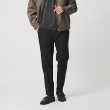 【WEB限定 WARDROBE SMART】ウールライク ノープリーツ パンツ