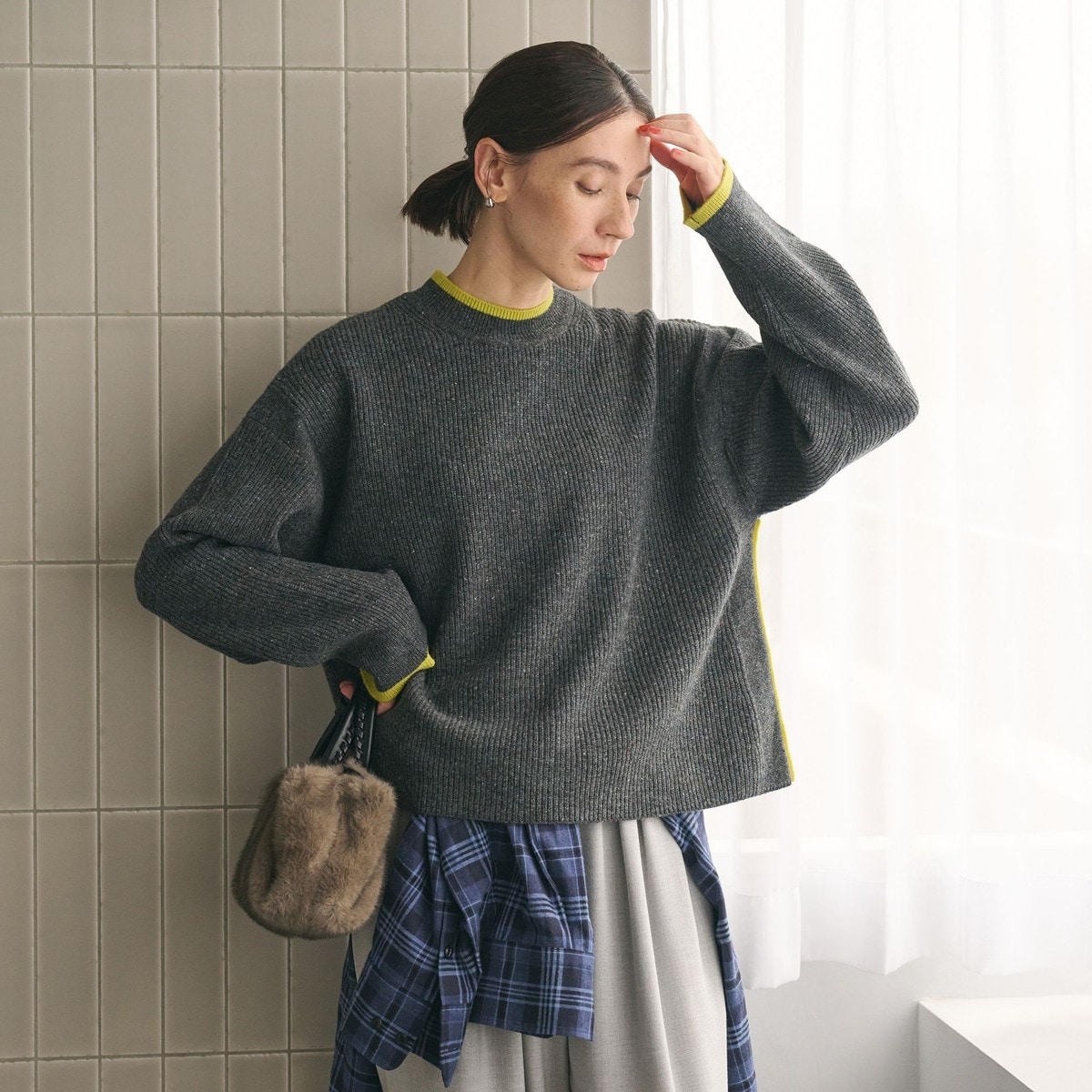 ロゴクルーネック ニットプルオーバー ウォッシャブル | ビューティー