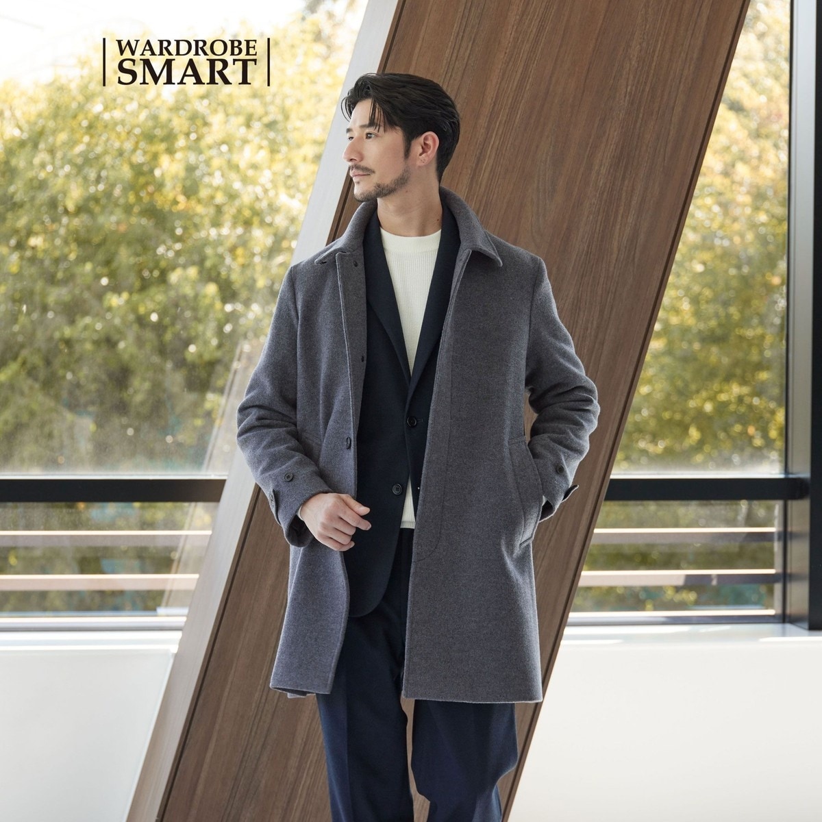 WEB限定 WARDROBE SMART】PE メルトン バルカラーコート