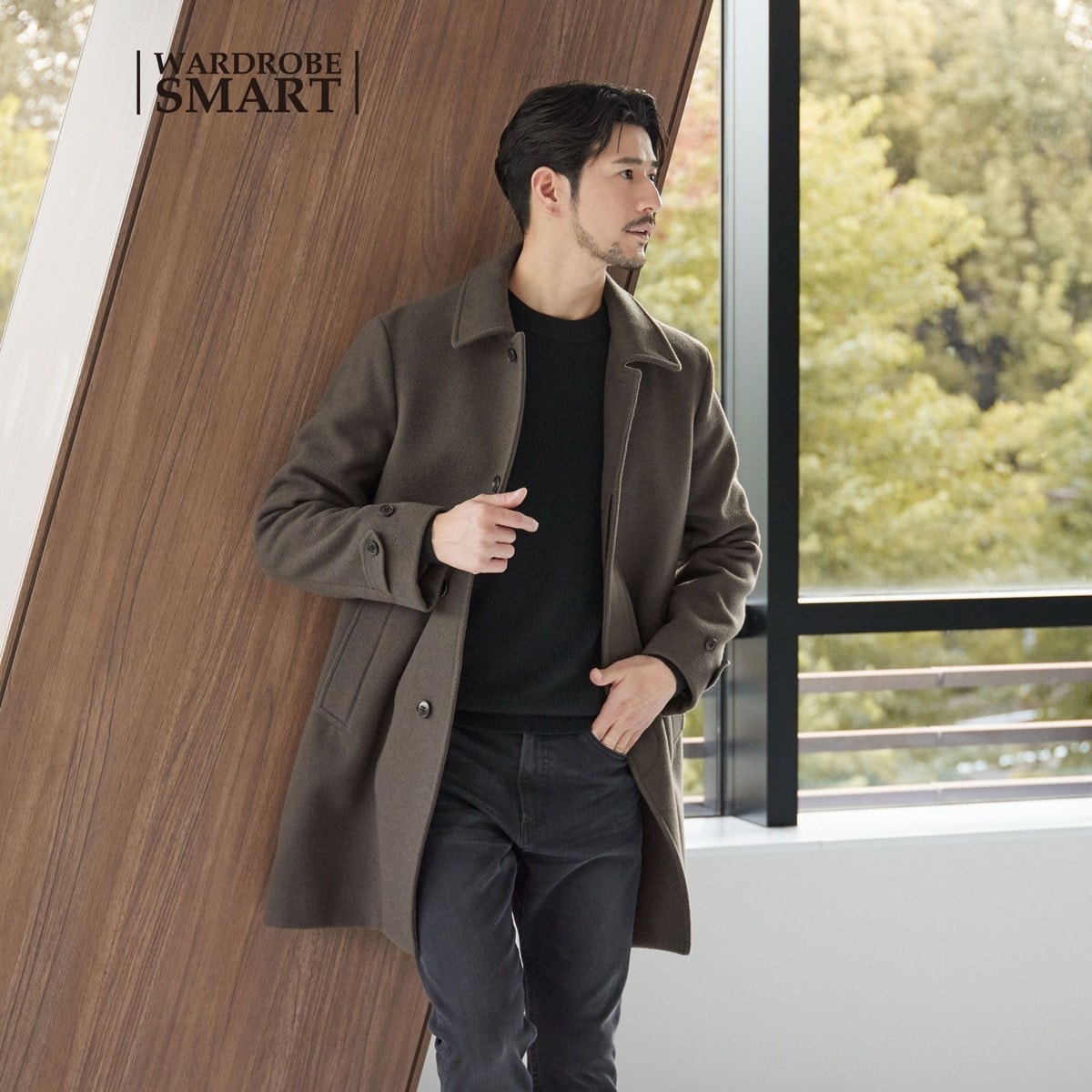 WEB限定 WARDROBE SMART】PE メルトン バルカラーコート