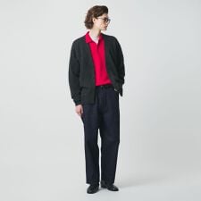 ワンウォッシュ バギー テーパード デニムパンツ